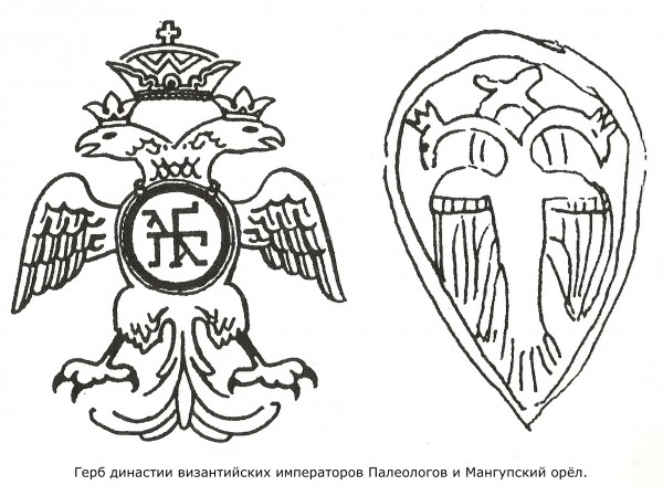 Герб византийских императоров династии Палеолог и двухглавый орел в символике княжества Феодоро