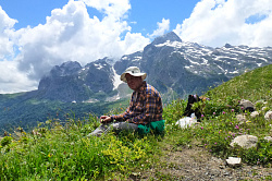 Турист на привале