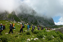 Адыгея, пеший поход, маршрут 30 через горы к морю тур с рюкзаками