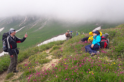 Пеший тур в России, через горы к морю, маршрут 30 поход с легким рюкзаком