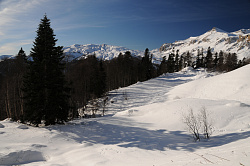 Красивый зимний пейзаж фото Черных В.Е. Горный зимний пейзаж.