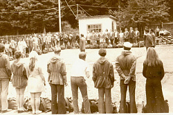 Построение на турбазе Кавказ перед выходом в основной поход, восстановленный маршрут 30