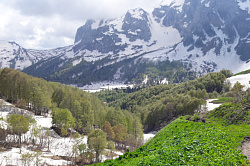 Пейзаж весны в горах